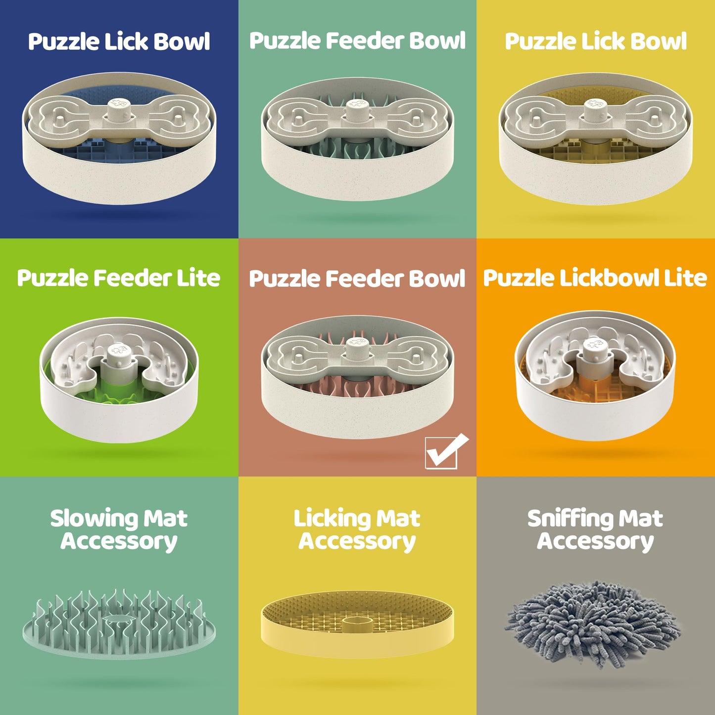 Puzzle Feeder Slow Feeder Dog Bowl for Large Dogs with Non-Slip Base - Adjustable Speed Design, Removable Puzzle Inserts & Dishwasher Safe, Pink