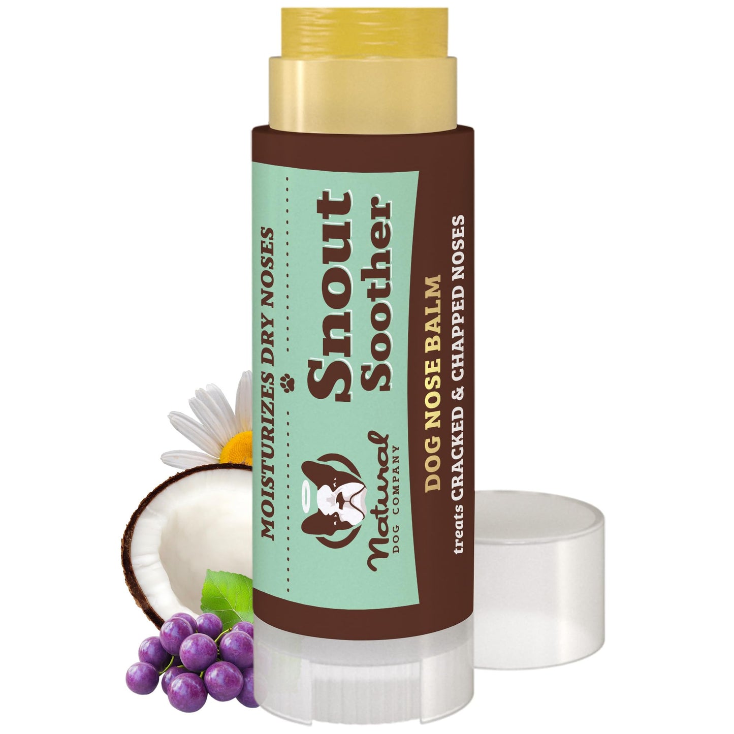 Natural Dog Company Snout Soother Travel Dog Nose Balm Stick – 0.15 oz Chapstick-Size Stick – Organic, Plant-Based, Lick-Safe Balm for Dry, Cracked, Crusty & Hyperkeratosis Noses – Made in USA