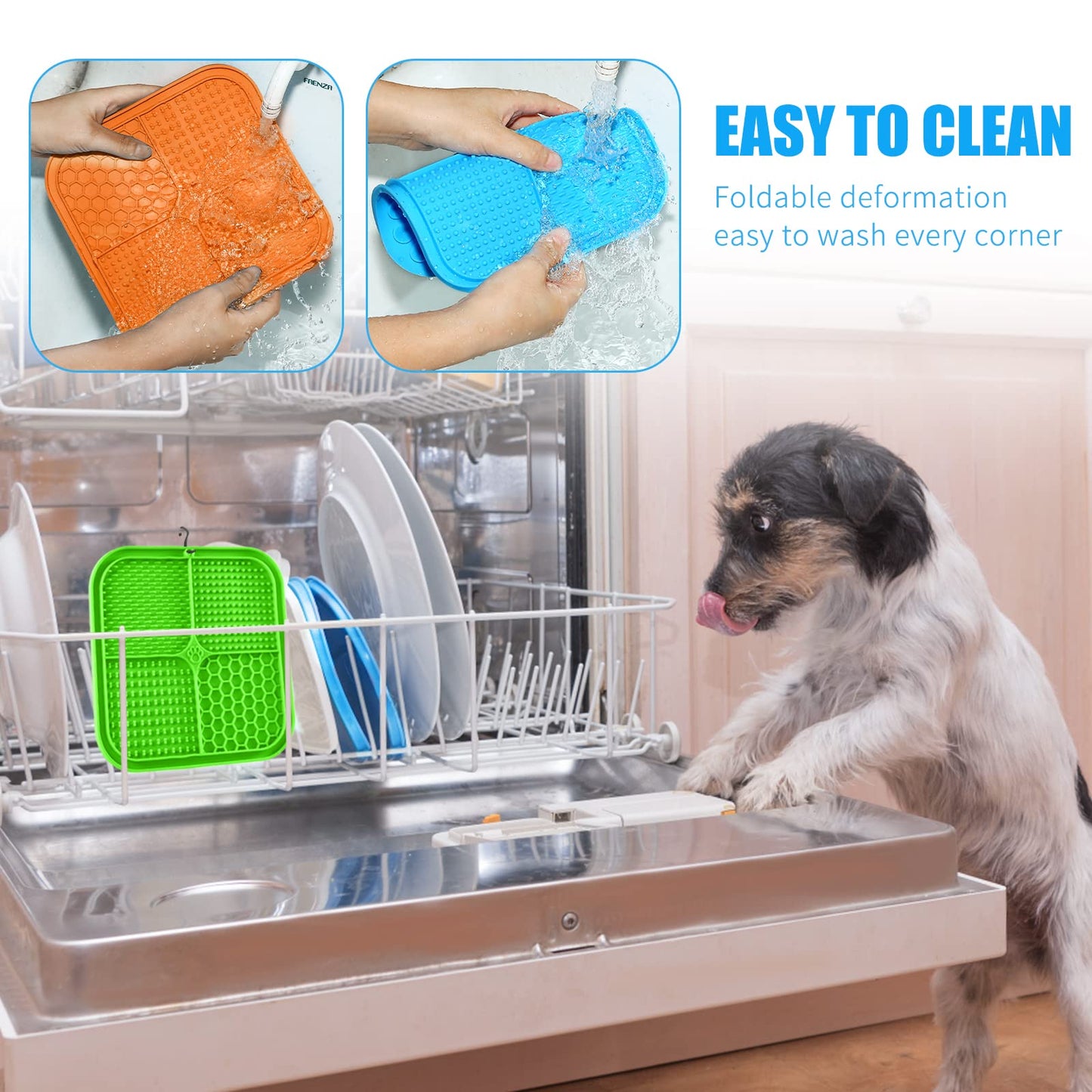 Lick Mat for Dogs, Premium Lick Pad with Suction Cups for Dog Anxiety Relief, Slow Feeder Dog Bowls, Bathing, Grooming and Training