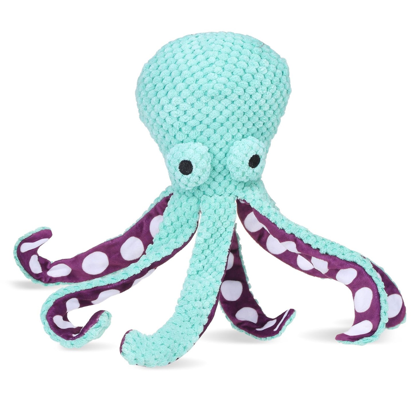 EXPAWLORER Octopus Dog Toy - Durable Interactive Dog Squeaky Toys Best Puppy Birthday Gift, Soft Stuffed Plush Toy with Crinkle Paper, Teeth Chew Toy for Small Small Medium Large Breed, Green