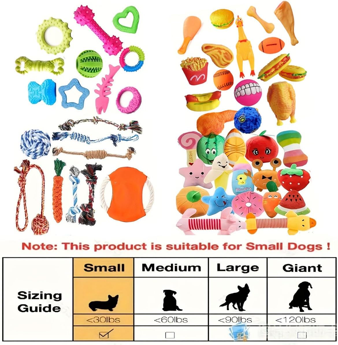 FetehYuin 5/10/15/20/30pcs Interactive Cotton Puppy Toy Bundle - Tough, Durable Playtime Chews for Small to Medium Dogs - Assorted Audible Squeak Toys for Everyday Fun (25pcs（Random delivery）)