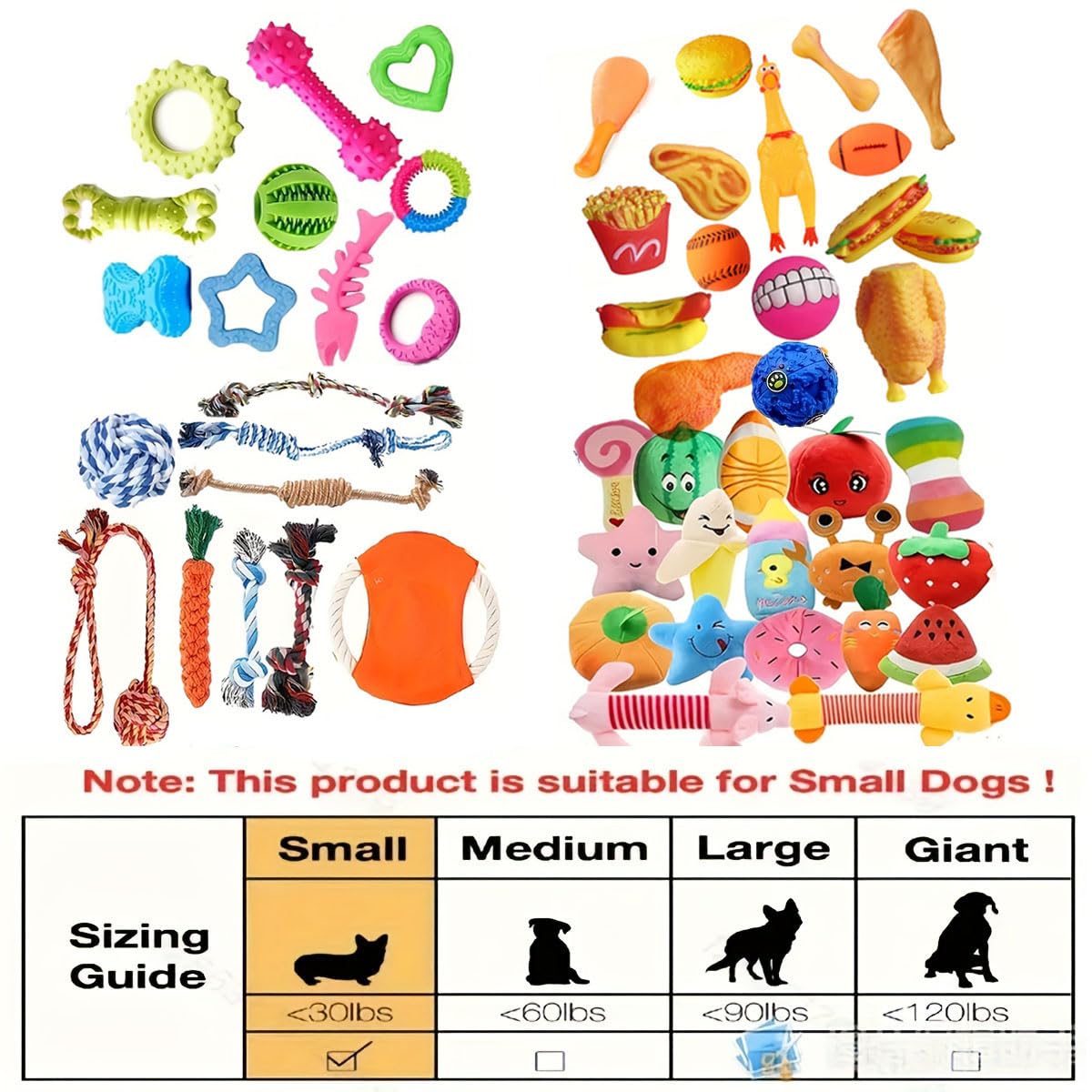 FetehYuin 5/10/15/20/30pcs Interactive Cotton Puppy Toy Bundle - Tough, Durable Playtime Chews for Small to Medium Dogs - Assorted Audible Squeak Toys for Everyday Fun (25pcs（Random delivery）)