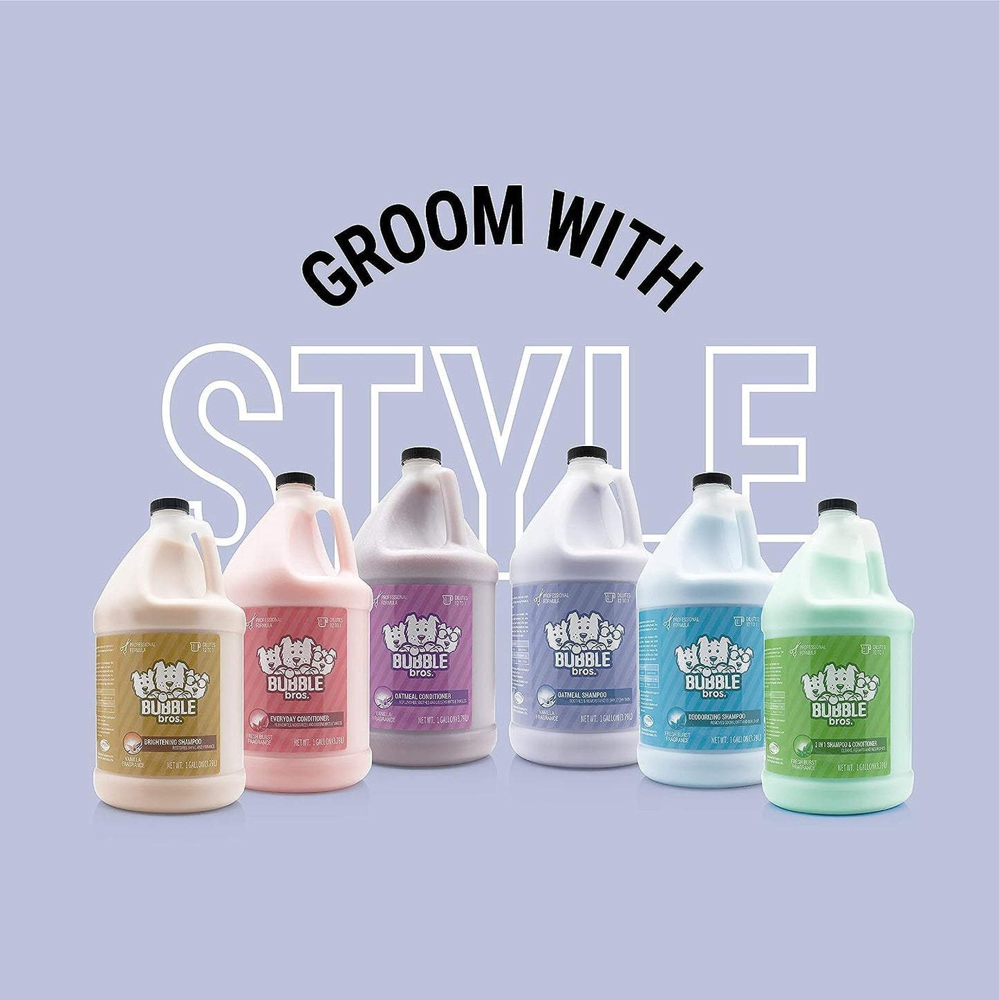 Bubble Bros. Brightening Dog Shampoo, Gallon - Naturally Derived Ingredients, Eliminates Smelly Pet Odors, Brightens All Coat Colors, Restores Shine and Moisture, Soap and Cruelty Free