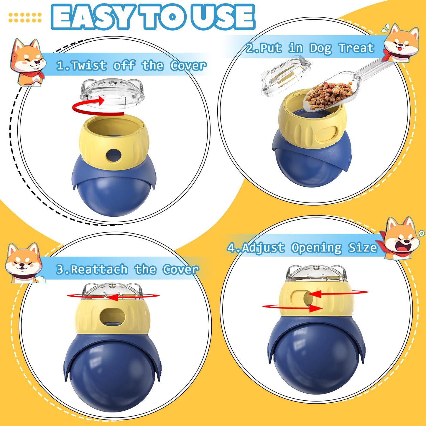 Interactive Dog Toys to Keep Them Busy, Treat Dispensing Slow Feeding Dog Enrichment Toys