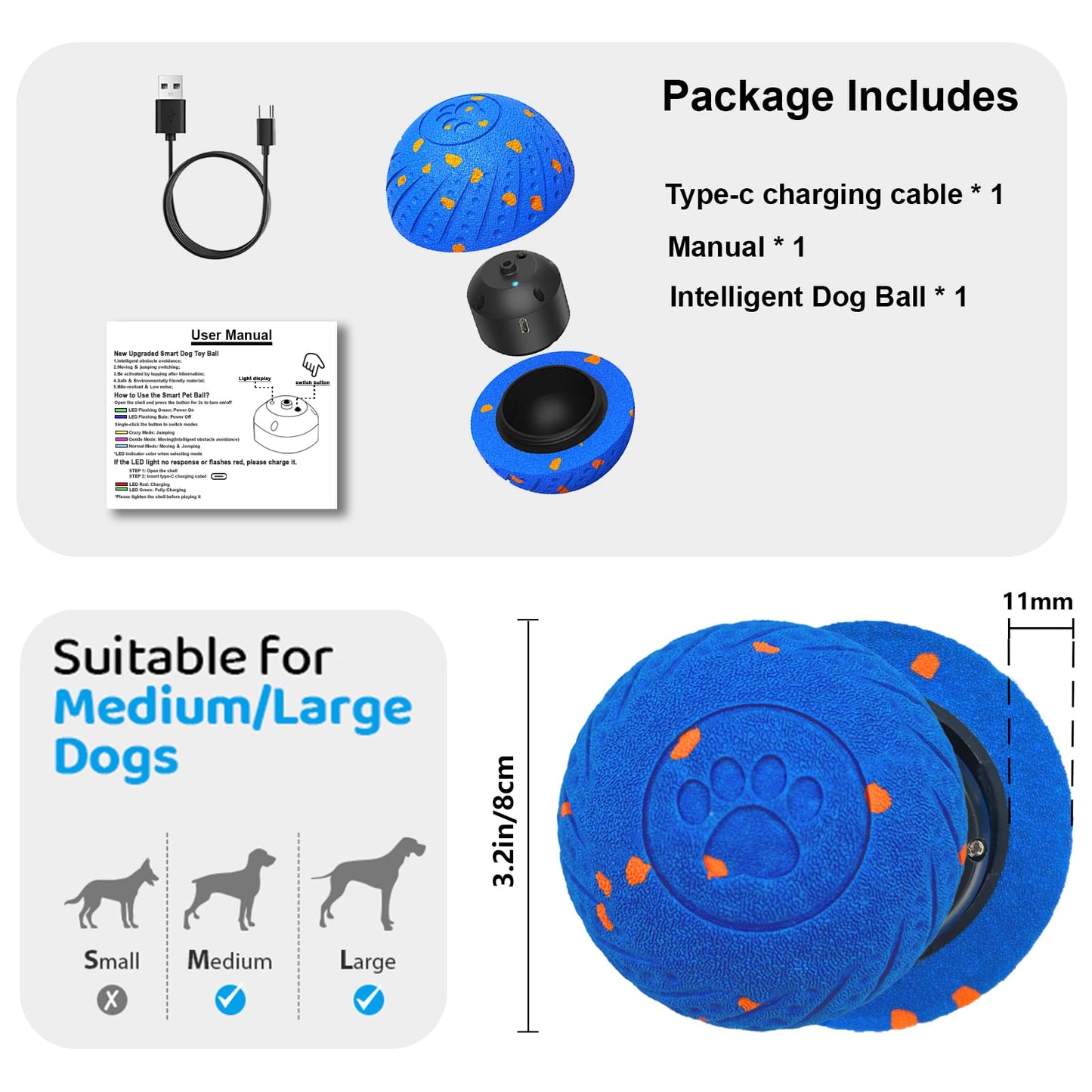 Dog Toys Soccer Ball with Nylon Strap, Puppy Birthday Gifts, Dog Outdoor Toys, Durable Fetch Ball Dogs Toy for Puppy Small Medium Breed (6 inch)