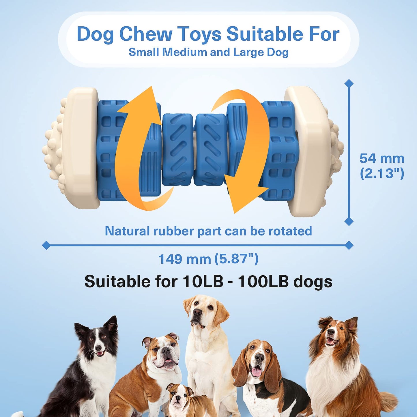 AOZOOM Indestructible Dog Toys for Aggressive Chewers, Tough Dog Chew Toys, Cognitive Dog Toys with Beef Flavor, Enrichment Toys for Dogs for Large Medium Small Dogs