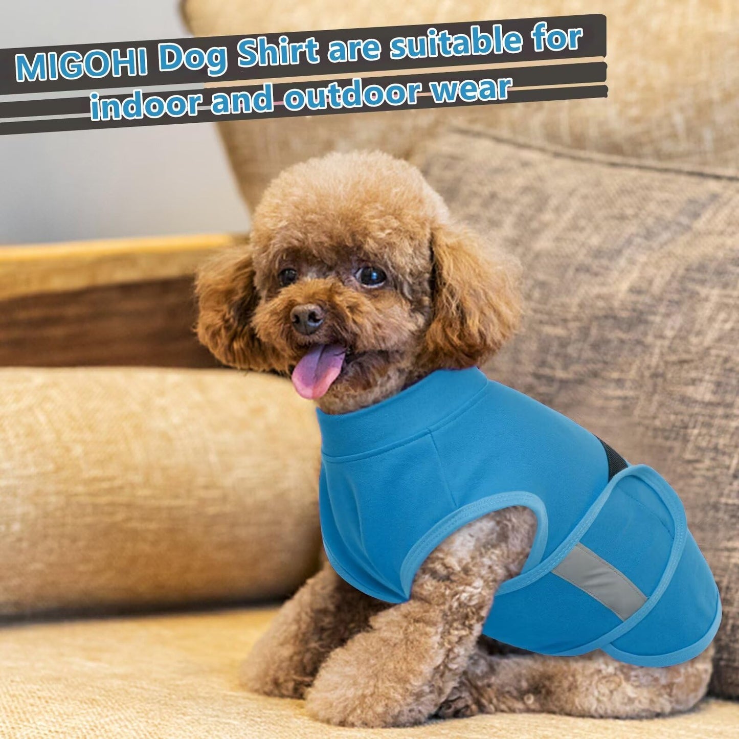 MIGOHI Breathable Dog Anxiety Calming Vest,Dog Firework Anxiety Relief Vest,Dogs Stress and Anxiety Relief Coat,Anxiety Vest for Large Dogs,Blue,XL