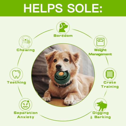 Dog Chew Toys Natural Rubber Fun to Chew, Chase and Fetch for Medium Dogs 25 lbs and Up, Keep Distracted, Slow Feeder, Teething Toy Ball, Anxiety Relief Boredom Reducer Corgi Labrador