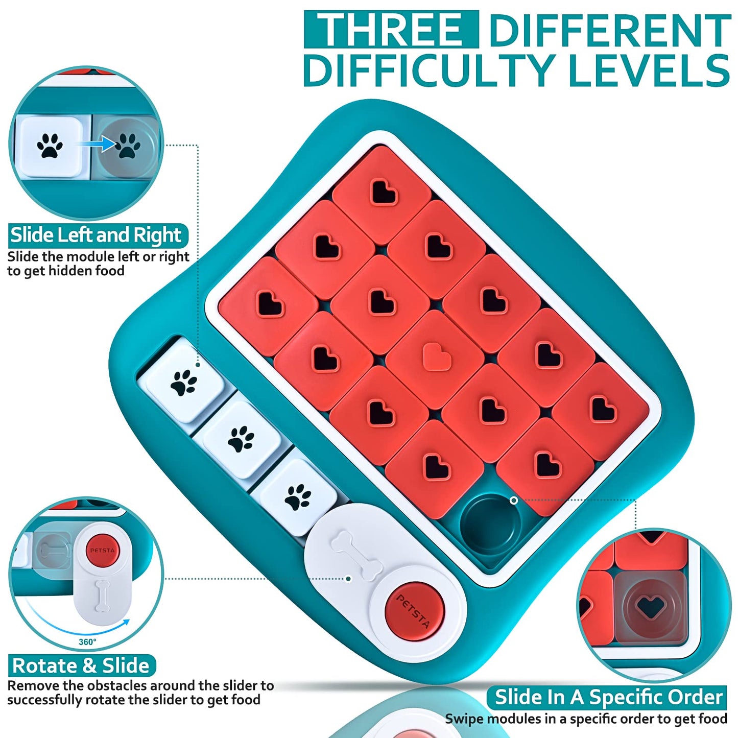 Dog Puzzle Toys - Interactive, Mentally Stimulating Toys for IQ Training and Brain Stimulation - Perfect Gifts for Puppies, Cats, Dogs