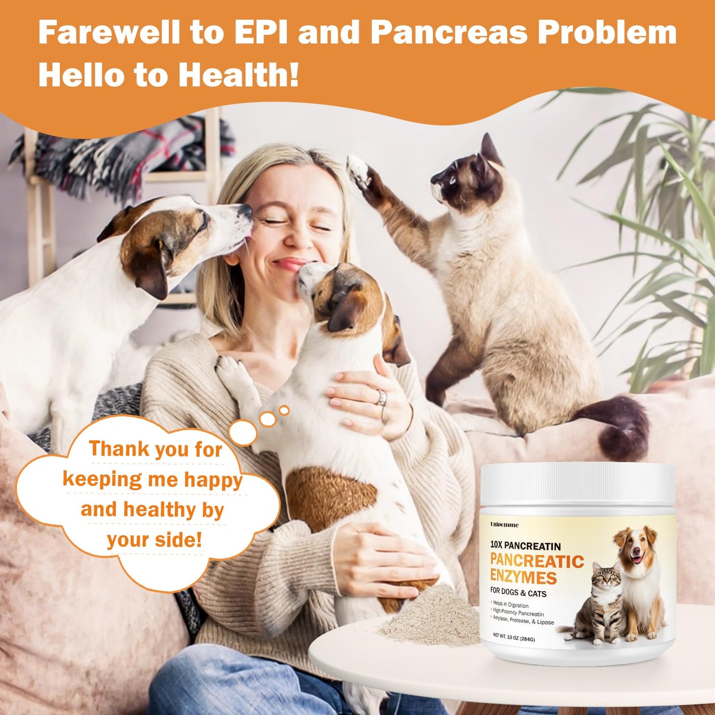 10 Ounces Pancreatic Enzymes for Dogs - 10x Pancreatin Formula for EPI Dog - Digestive Enzymes Powder for Pet Pancreatic Concerns, Supports Buddy Digestive Stress, Healthy Weight Management