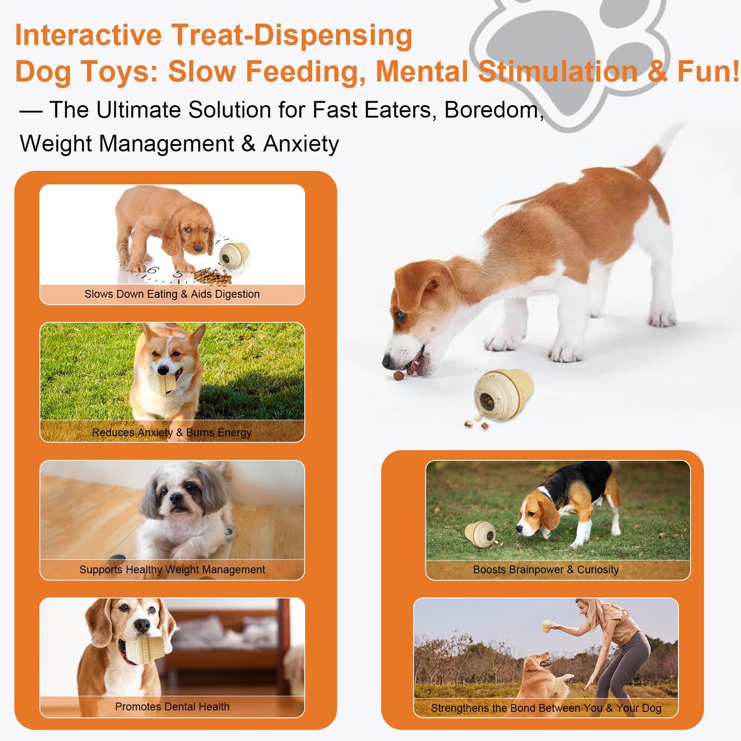hwnguJ Durable Dog Toy for Aggressive Chewers - Freezable Ice Cream Puzzle Toy - Interactive Treat Dispenser for Anxiety Relief – Long-Lasting Dog Birthday Gift