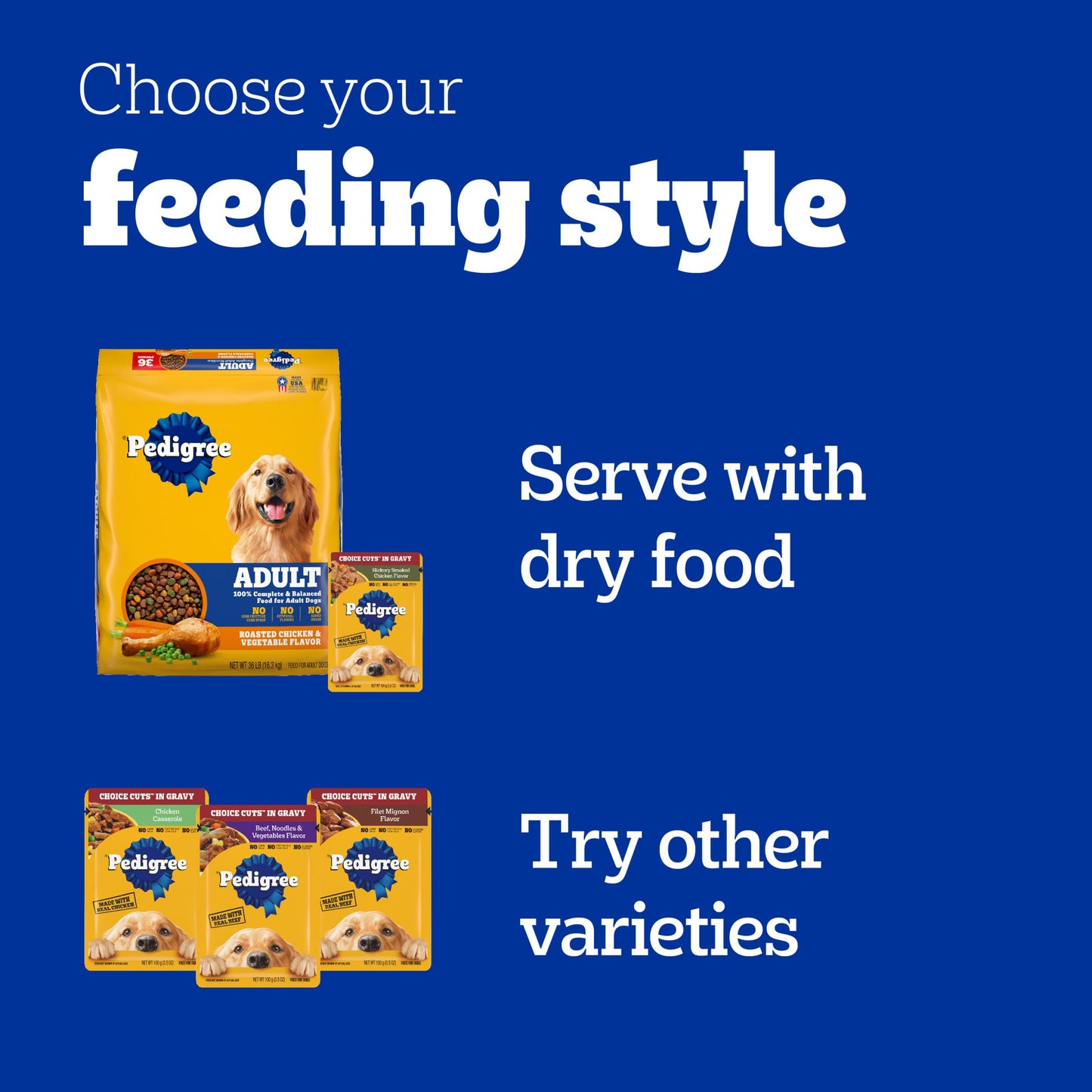Pedigree Choice Cuts in Gravy Adult Soft Wet Dog Food 30-Count Variety Pack, 3.5 oz. Pouches