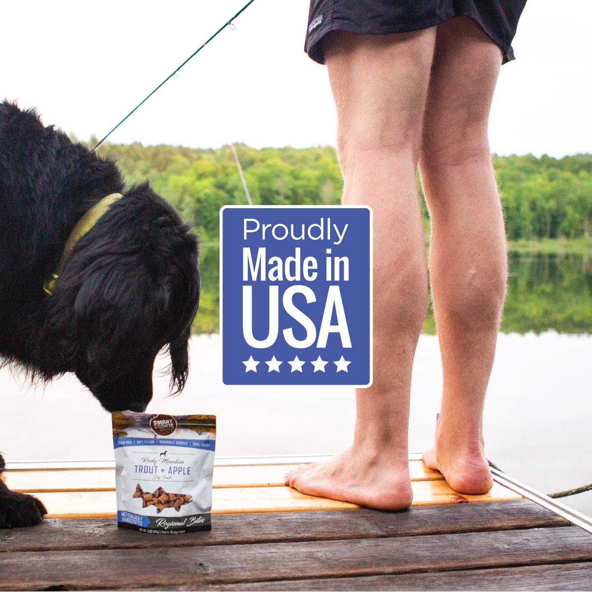 Smart Cookie All Natural Soft Dog Treats - Trout & Apple - Healthy Dog Treats for Allergies, Sensitive Stomachs - Chewy, Grain Free, Human-Grade, Made in The USA - 5oz Bag