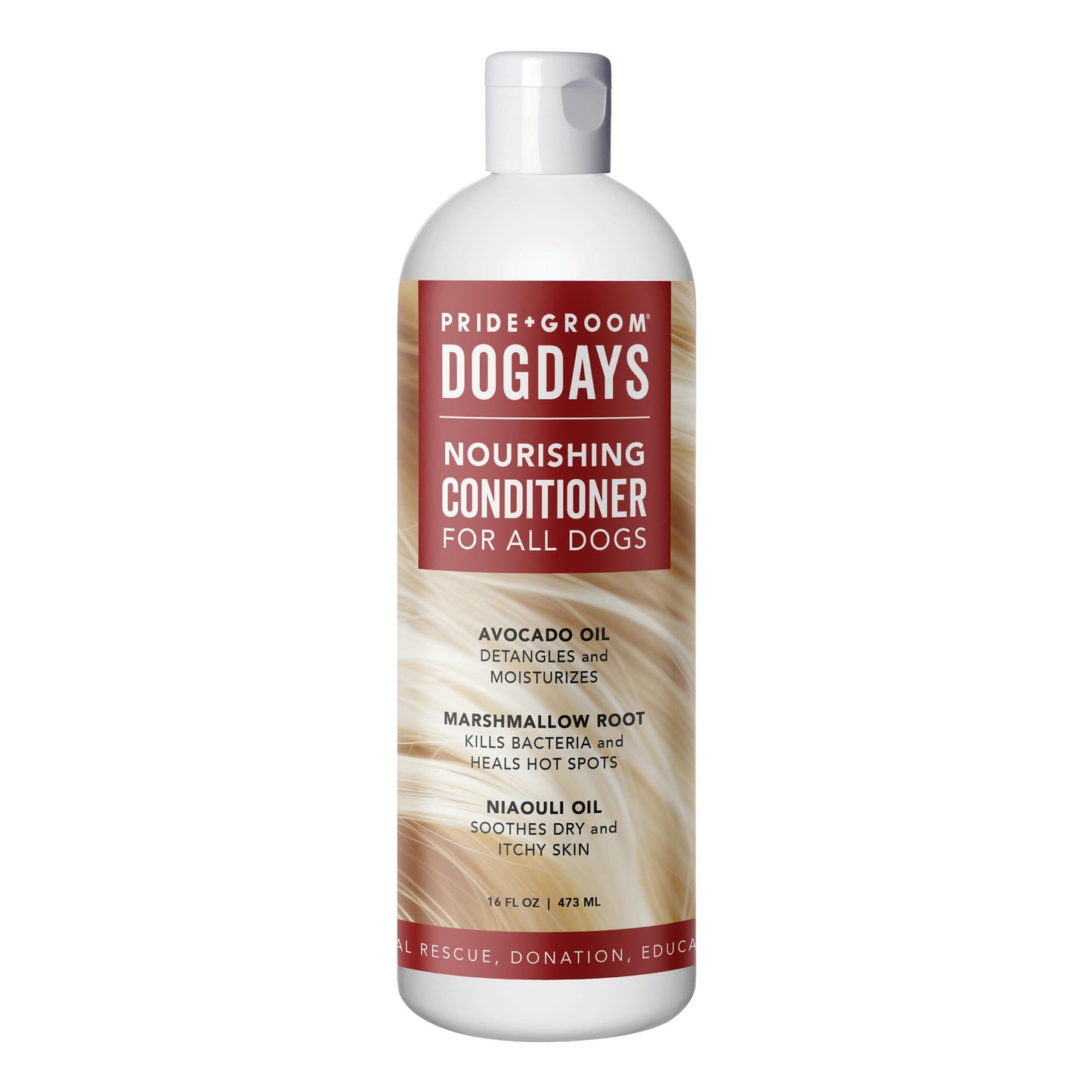 Pride and Groom DogDays Nourishing Dog Conditioner | Tearless, Hypoallergenic Formula for Allergies, Itching & Dry Skin | Natural Detangler for Dogs | Extends Life of Dog Groom | 16 oz