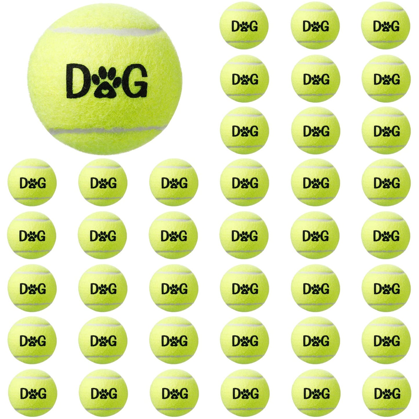 40 Pack Tennis Balls Dog Toys Bulk 2.5 Inch with Carry Bags, Easy Catching Interactive Fetch for Pet Puppy Small Medium Large Dogs Training Exercise and Practice