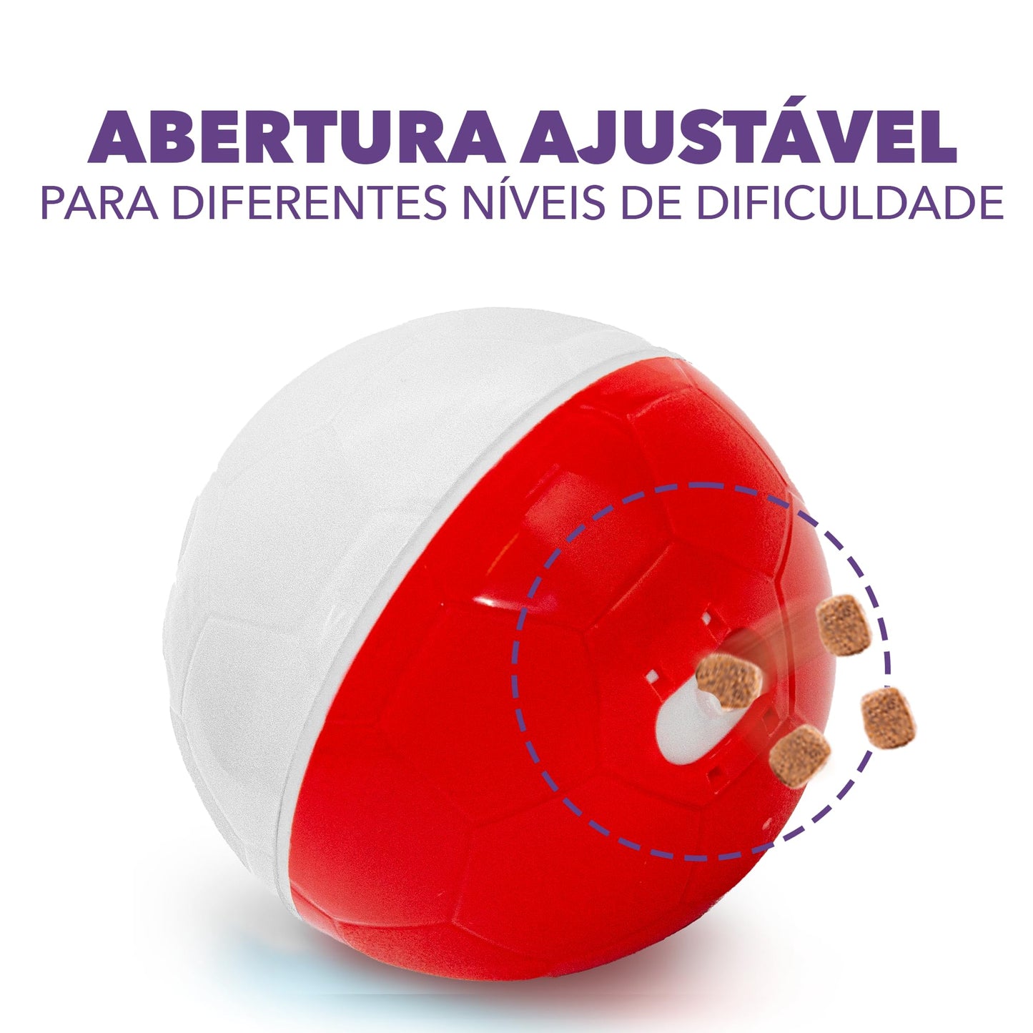 amicus - Crazy Ball Treat Dispenser, Smart Dog Treat Dispenser Ball - Pets Enrichment Toys - Dog Toys to Keep Them Busy - Slow Feeder - 300g/10.5 oz - Red/White