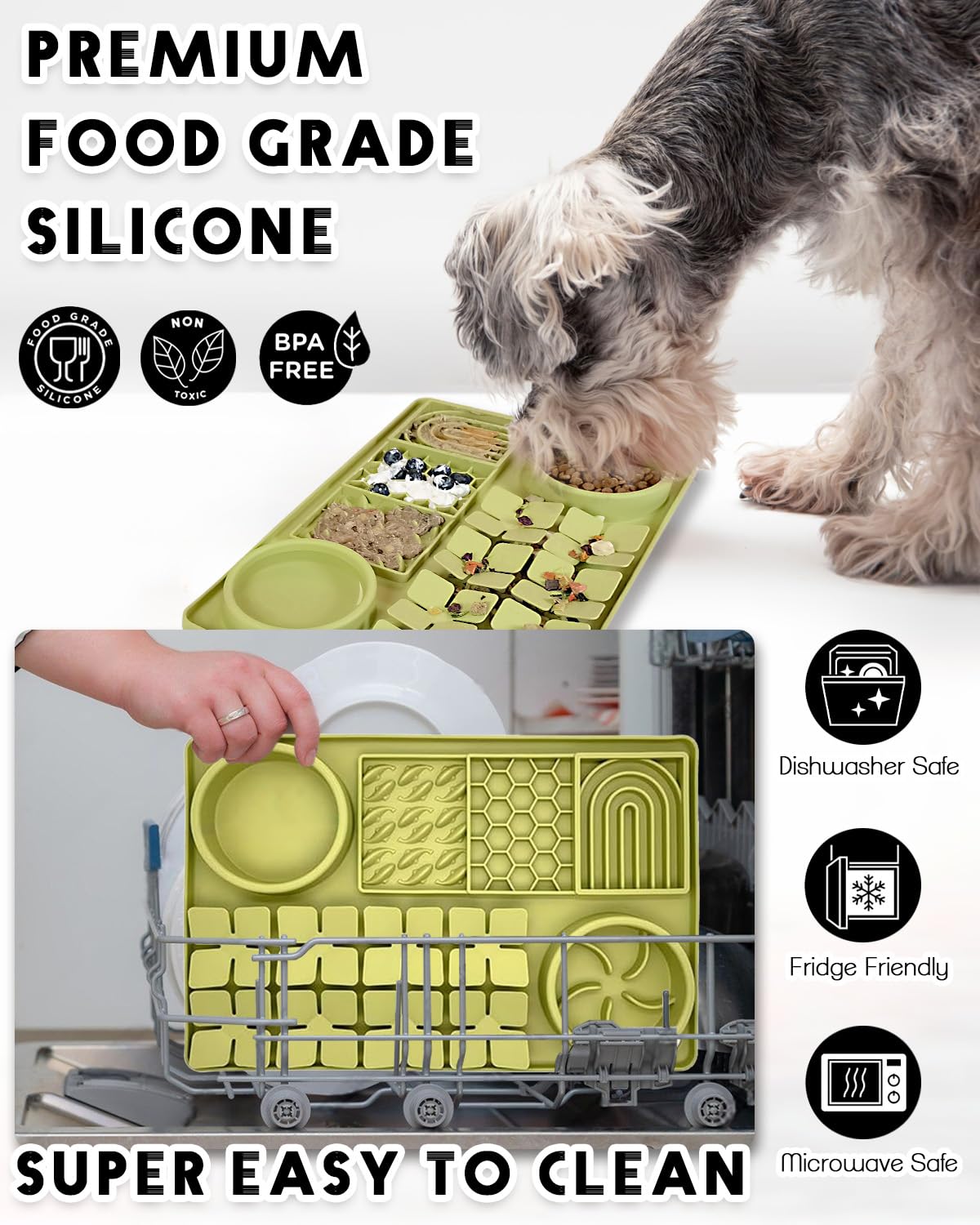 LickiMat 8"X8" Pack of 2 Classic Soother & Buddy Dog Slow Feeders Lick Mat Boredom Anxiety Reduction Perfect for Food Treats Yogurt Peanut Butter Fun Alternative to Slow Feed Dog - (Green & Turquoise)