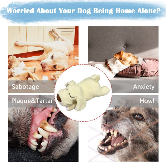 ZALBYUY Heartbeat Puppy Toy, Puppy Sleep Aid Toy, Small Dog Training Toys for Separation Anxiety Relief, Pets Plush Toys for Dogs Cats (White)