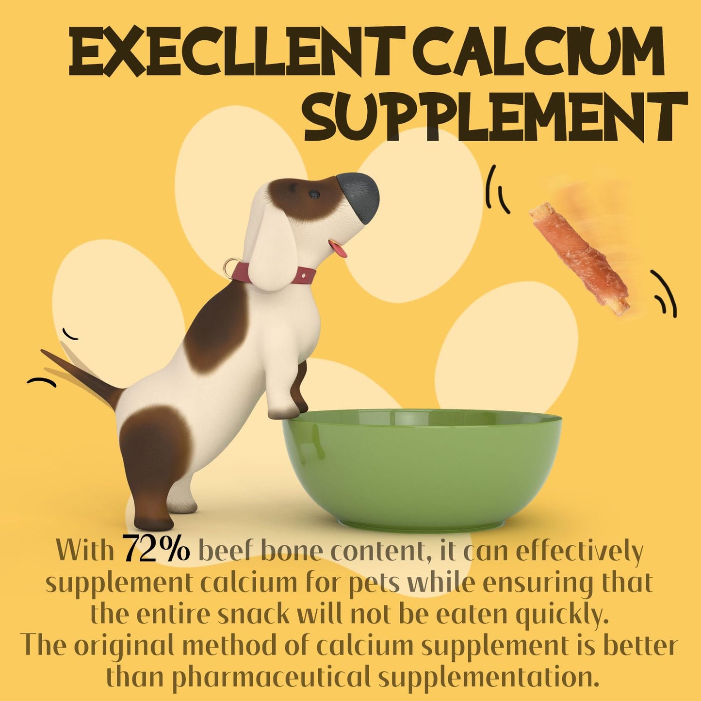 ASMPET Dog Treats Chews, Chicken Wrapped Beef Cartilage, Rawhide Free & Grain Free Dog Snacks 10.6 oz