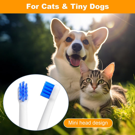 4PCS Small Dog Cat Toothbrush, 15° Curved Head Teeth Brush, Soft Bristle Pet Toothbrush, Deep Teeth Cleaning, Suitable for Puppies, Cats, Small Pets, Portable, Travel-Friendly and Easy to Use