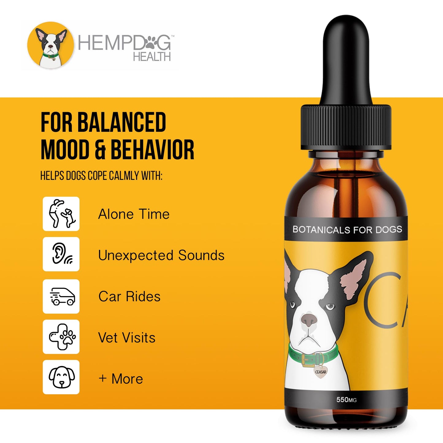 Hemp Dog Health Calm - Pet Hemp Oil for Dogs - Pet Stress Relief & Relaxation - Fireworks, Thunder, Travel, & Separation Support - Natural Dog Calming Drops