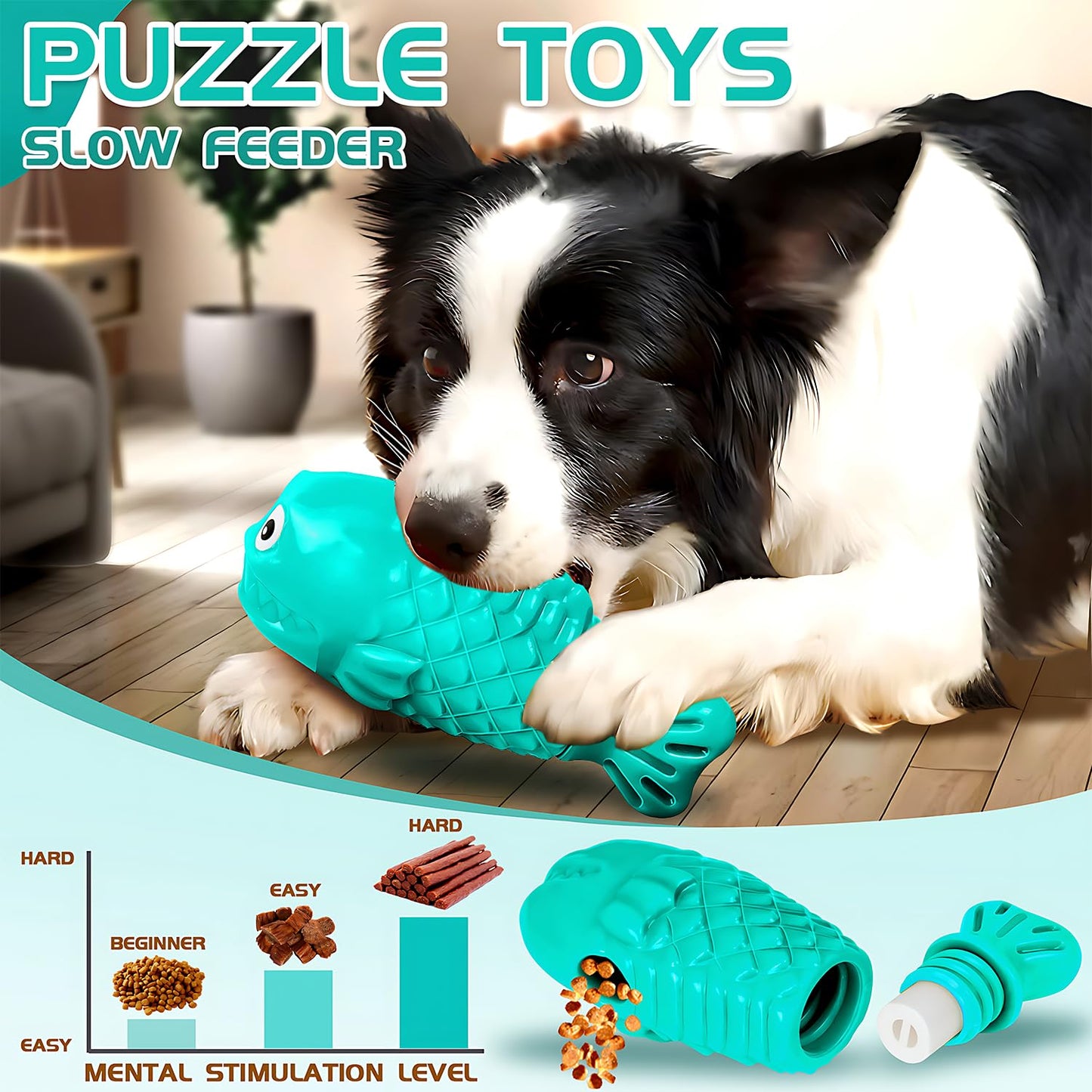 Durable Dog Toys to Keep Them Busy - Tough Treat Dispensing Chew Toy with Bacon Flavor & Squeaker for Aggressive Chewers, Interactive Mental Stimulation for Large Breeds (Green)