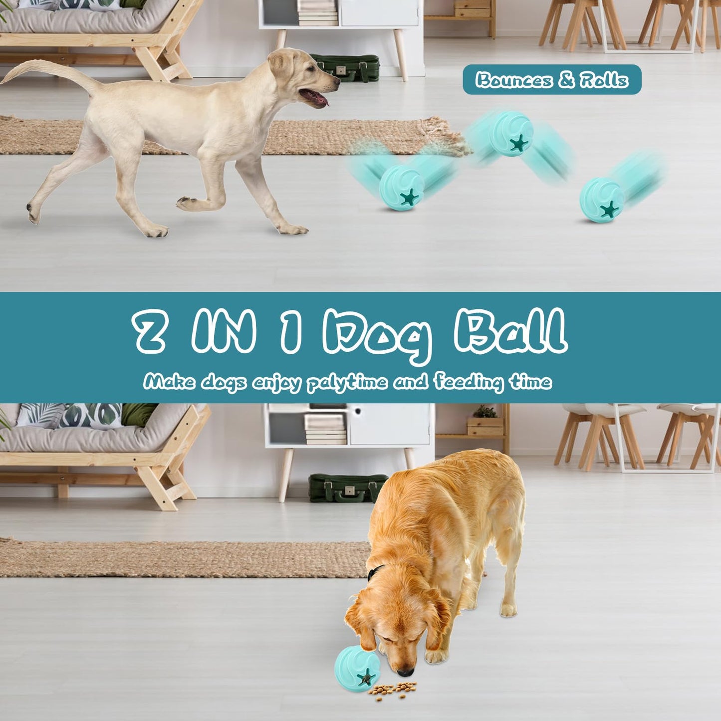 APODESS Dog Puzzle Ball Toy, Interactive Dog Toys Ball for Treat Dispensing, Dogs Treat Ball for Teeth Cleaning/Slow Feeder/IQ Training/Playing, TPU Chew Toys for Medium/Large Dogs