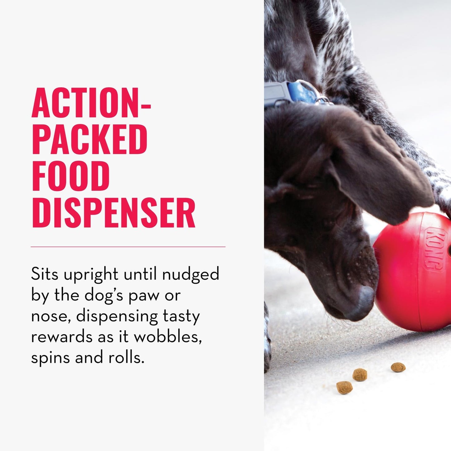 KONG Wobbler - Interactive Dog Toy for Treat Dispensing - Dog Slow Feeder for Healthy Eating - for Medium/Large Dogs