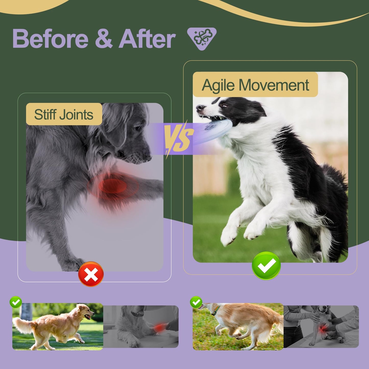 Nutrivio Hip and Joint Supplement for Dogs Chews with Glucosamine HCI, Chondroitin, MSM, Omega-3 & Turmeric – Joint Pain Relief – Large & Small Breed - Mobility Support- Natural Chicken Flavor