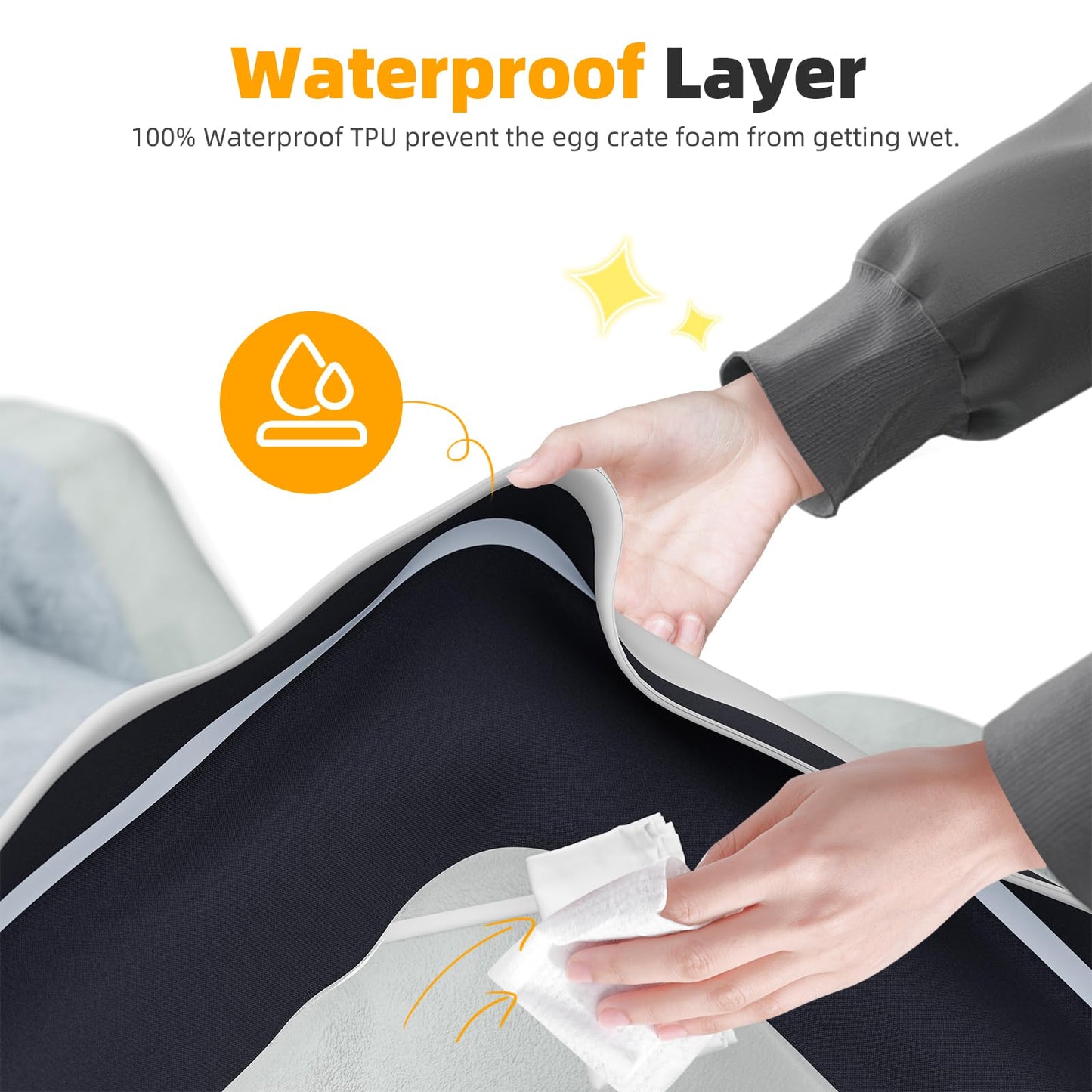 Simple Trending Orthopedic Dog Beds for Extra Large Dogs, L Waterproof Memory Foam Pet Bed with Sides, Non-Slip and Egg-Crate Foam Big Dog Couch Bed with Washable Removable Cover, Grey