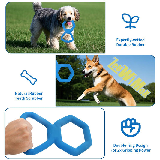 LeuwiMox Rubber Tug of War Dog Toy,Interactive Toy,Rubber Dog Toy for Aggressive Chewers,Suitable for Large and Medium-Sized Dogs,Blue Single Piece Packaging,Indoor and Outdoor Universal