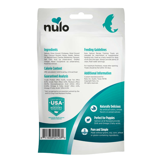 Nulo Trainers Salmon Recipe Grain-Free Low-Calorie Healthy Dog & Puppy Training Treats, 4 Ounce Pouch