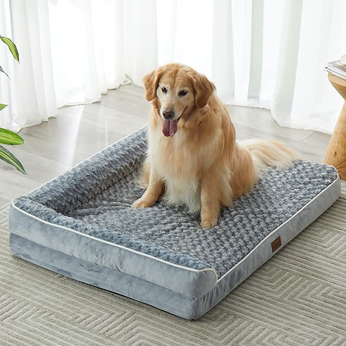BFPETHOME Orthopedic Dog Beds for Large Dogs-Waterproof Sofa Dog Bed with Removable Washable Cover, Big Pet Bed with Waterproof Lining and Nonskid Bottom,Pet Bed for Large Dogs