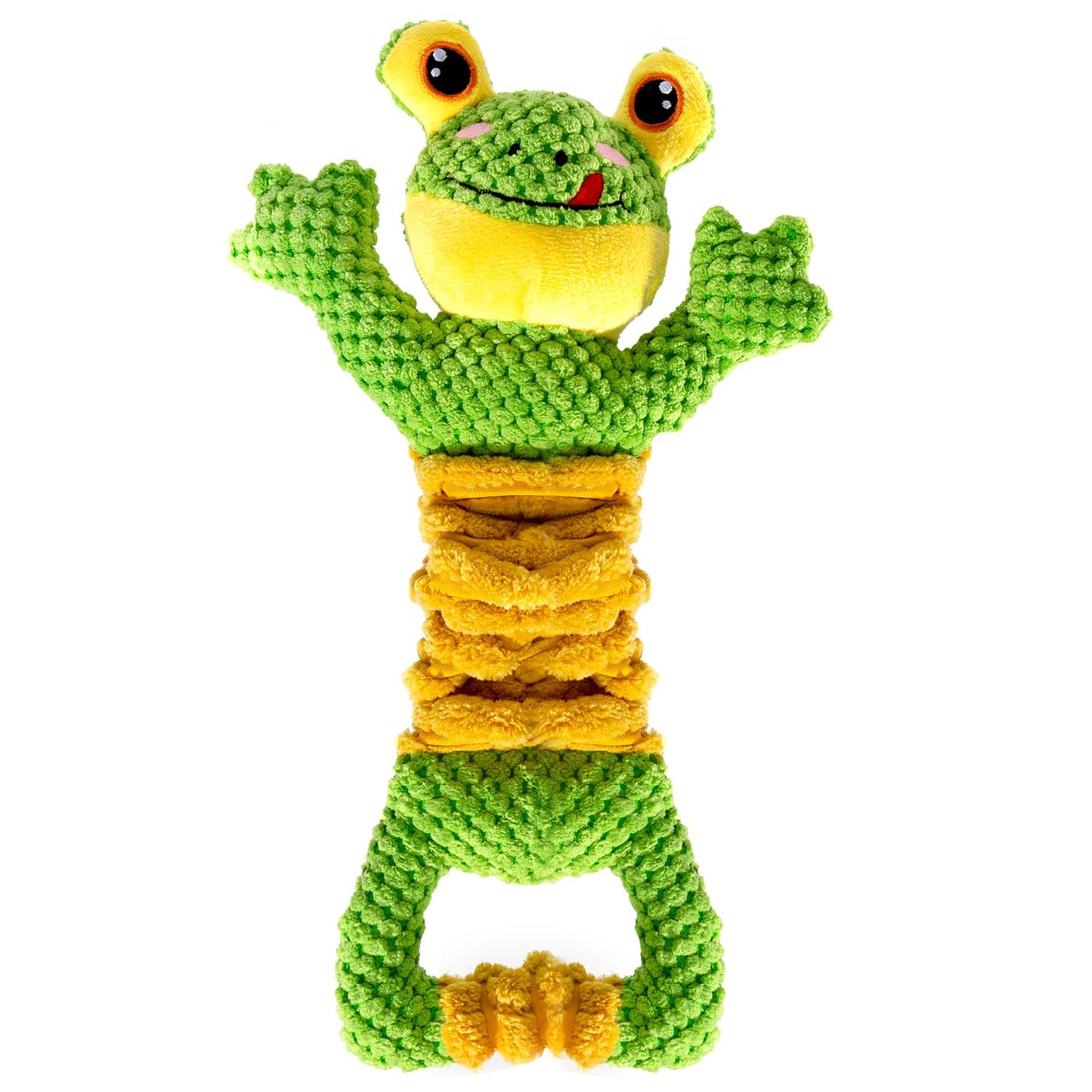 Sedioso Dog Tug Toy, Durable Dog Toys Large Breed, Tug of War Dog Squeaky Toy, Stuffed Plush Dog Toys with Crinkle Paper for Small, Middle, and Big Dogs(Tug of War Series, Frog)