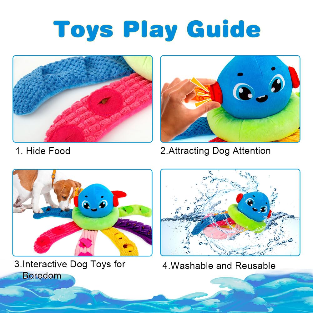AWOOF Squeaky Dog Puzzle Toys Interactive Plush Dog Toys Snuffle Mat for Small & Medium Dogs, Training Toys Foraging Instinct Training Puppy Toys