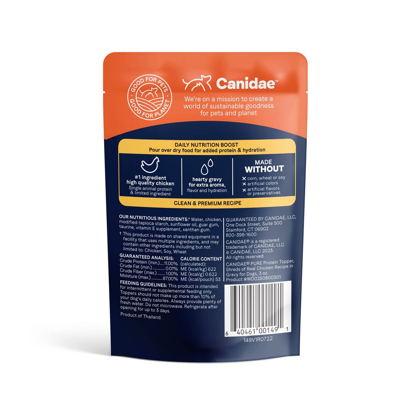 CANIDAE Pure Protein Topper Wet Dog Food for Small Breeds, Shreds of Real Chicken in Gravy Recipe, 3 oz. (Case of 12)