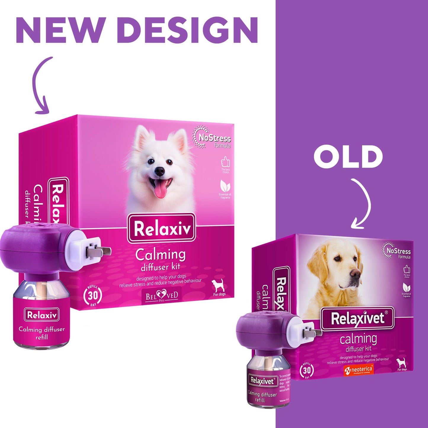 Calming Diffuser Kit for Dogs & Puppy - Pet Separation Anxiety Relief & Calm Pheromones Plug - Anti Stress Treatment Help with Fireworks, Aggression, Fighting & Other Problematic Behaviors