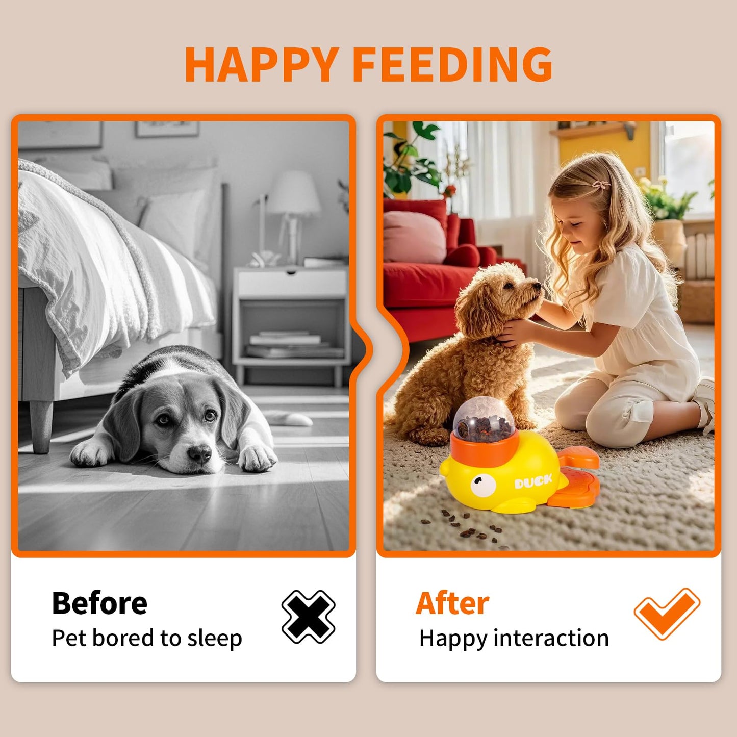 2-in-1 Interactive Dog Puzzle Toy, Slow Feeder, Safe and Durable Dog Food Treat Feeding Dispenser for Dogs and Cats, Promotes IQ Training and Entertainment Reduces Bloating Anti-Gulping