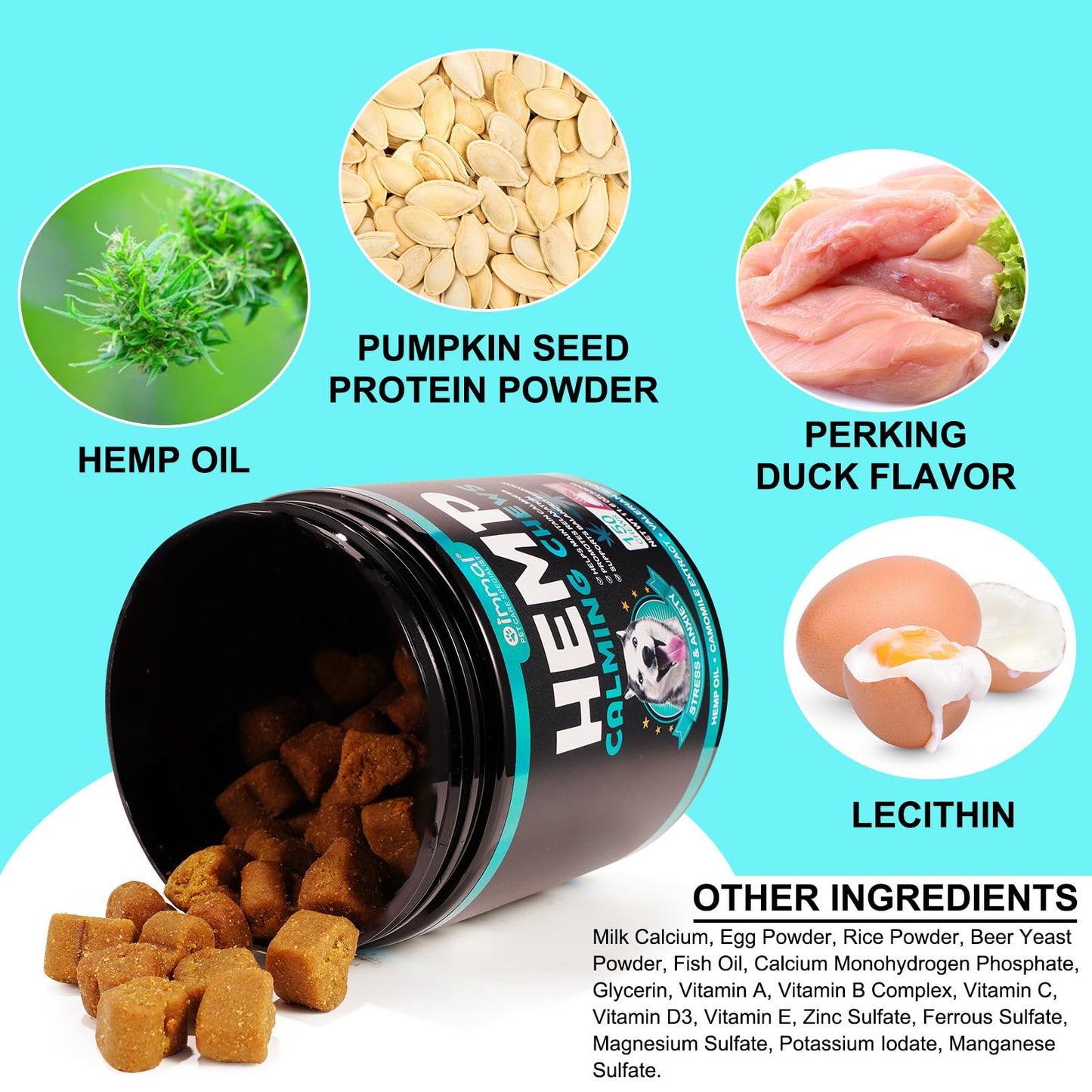 Hemp Calming Chews for Dogs 150 Count (11.6 oz), Dog Calming Treats, Helps with Dog Anxiety, Separation, Barking, Stress Relief, Melatonin for Dogs, Sleep Calming Aid, for All Breeds & Sizes