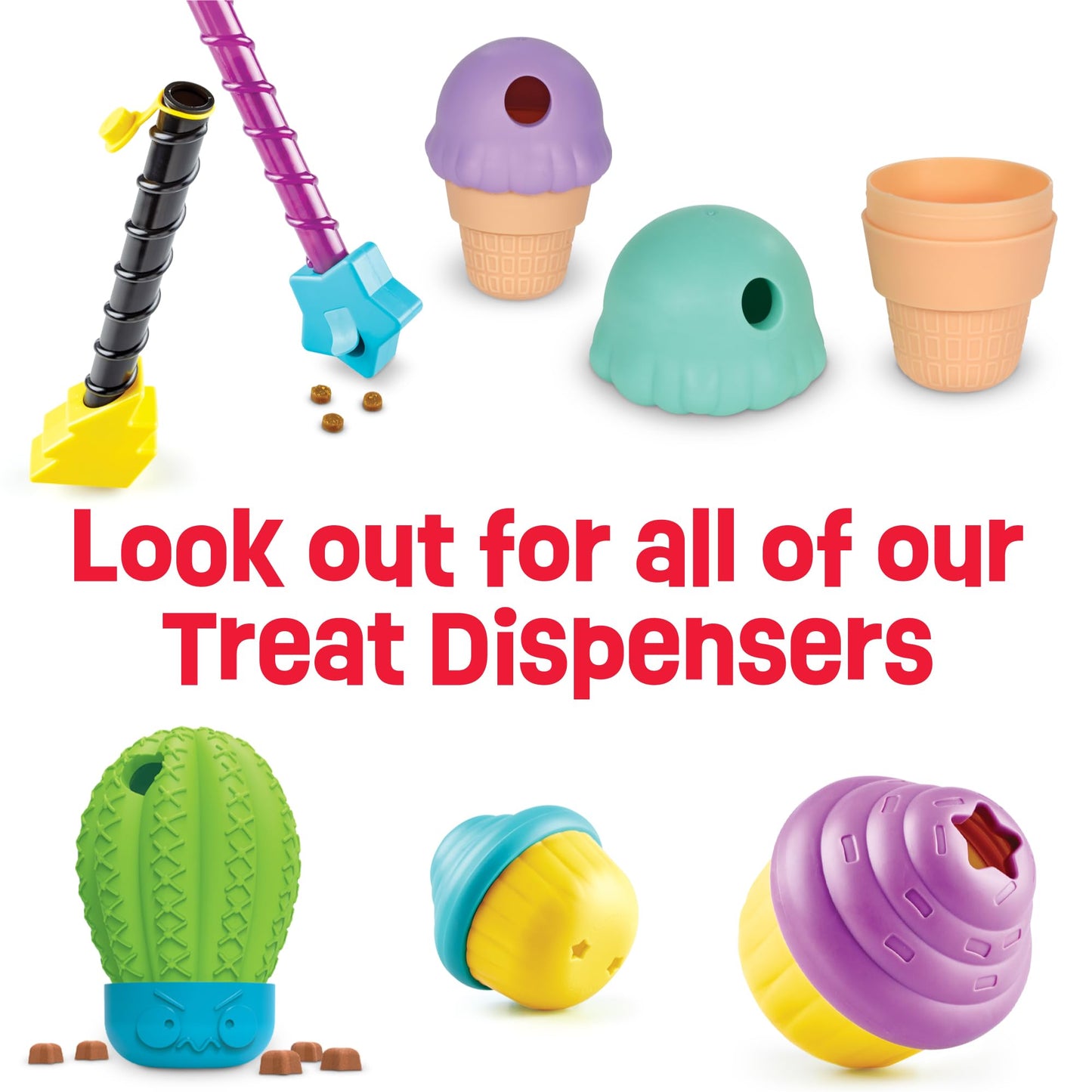 Brightkins Large Ice Cream Treat Dispenser, 2 Pieces, Dog Enrichment Toys, Dog Chew Toys, Interactive Gift for Puppies