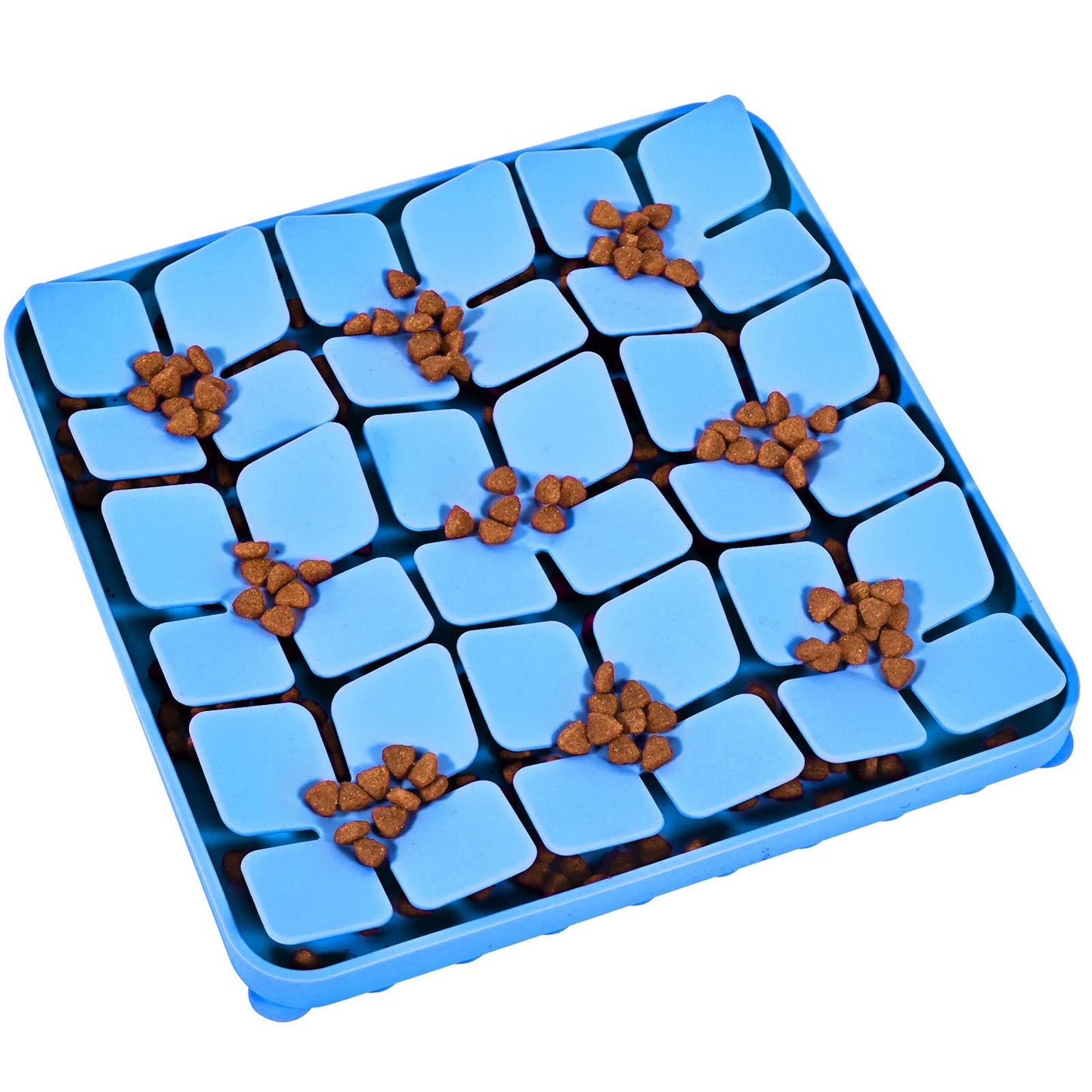 OurMiao Silicone Snuffle Mat for Dogs, Slow Feeder Lick Mat with Suction Cups, Dog Puzzle Feeder Toys for Smell Training & Slow Eating (Blue)