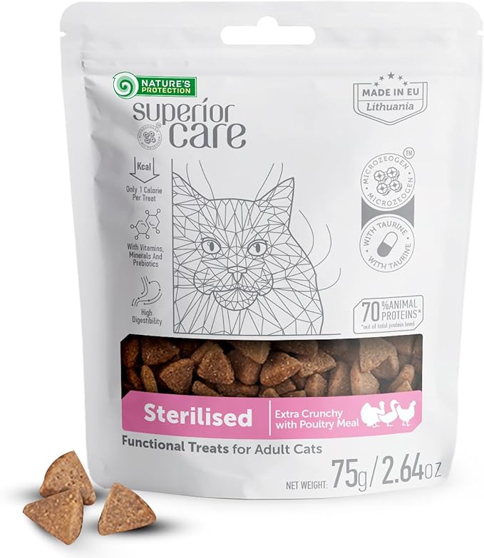 Nature's Protection Superior Care Sterilised Cats Treats with Poultry for Adult Cats 2.64 oz