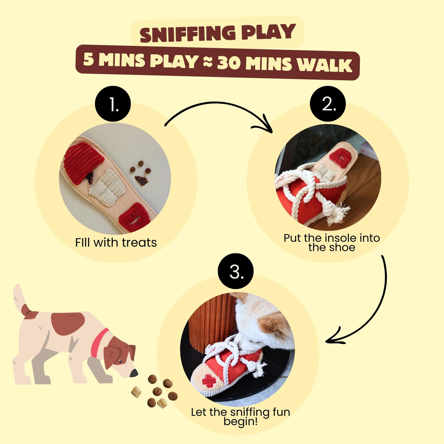 Pawfoo Lab 2 Pack No Stuffing Squeaky Dog Toys for Small, Medium and Large Dogs - Interactive Tug of War Puppy Chew Snuffle Toy, Dog Birthday for Dog Presents - Shoe