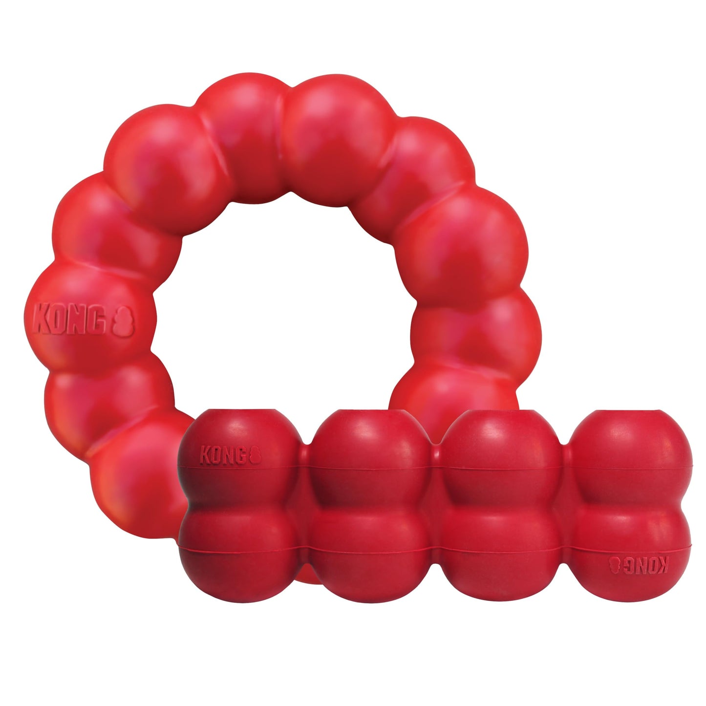 KONG Ring & Goodie Ribbon - Durable Rubber Treat-Dispensing Chew Toy for Dental Health - for Large Dogs