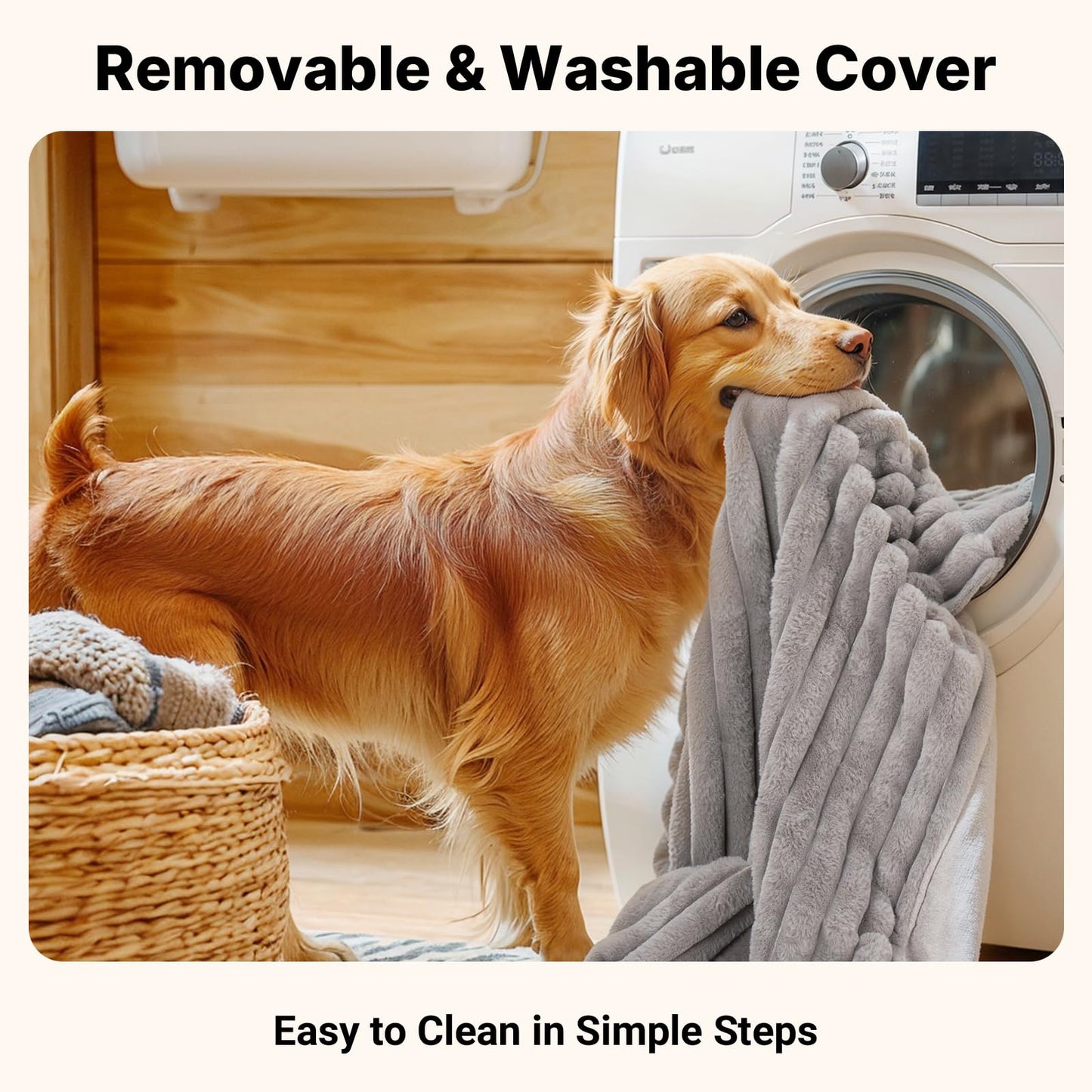 Veehoo Orthopedic Memory Foam Dog Bed, 7 Inch Thick Extra Large Dog Bed XL for Senior Dogs with Ultra-Soft Fluffy Surface, Waterproof Liner, Removable Washable Cover and Non-Slip Bottom, 48"x30"x7"