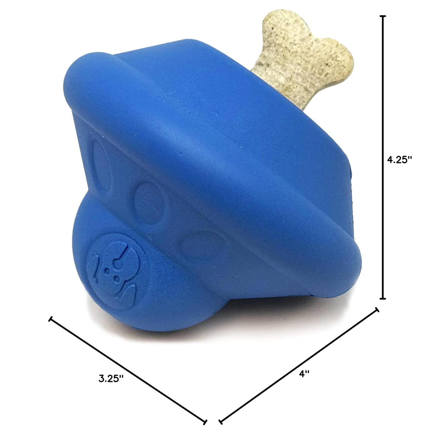 SodaPup Spotnik Flying Saucer - Durable Dog Treat Dispenser & Chew Toy Made in USA from Non-Toxic, Pet Safe, Food Safe Natural Rubber for Mental Stimulation, Problem Chewing, Calming Nerves, & More