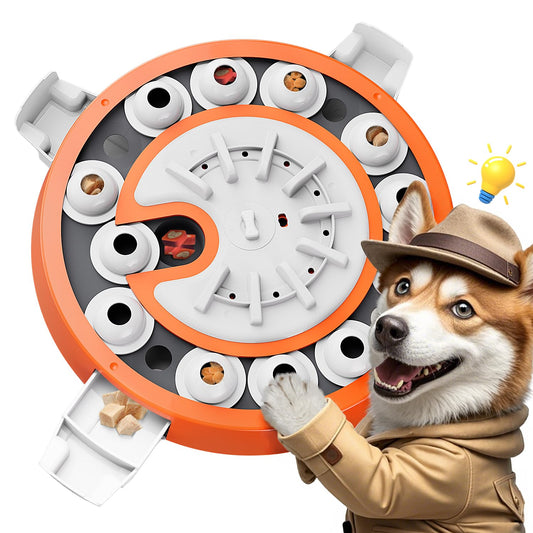 Dog Puzzle Toy, Level 3 in 1 Brain Mental Stimulation Dog Puzzles for Smart Dogs, Interactive Treat Dispenser Cognitive Enrichment Toys Puppy Puzzle Game for Mind Boredom-13.31"x13.31" Orange