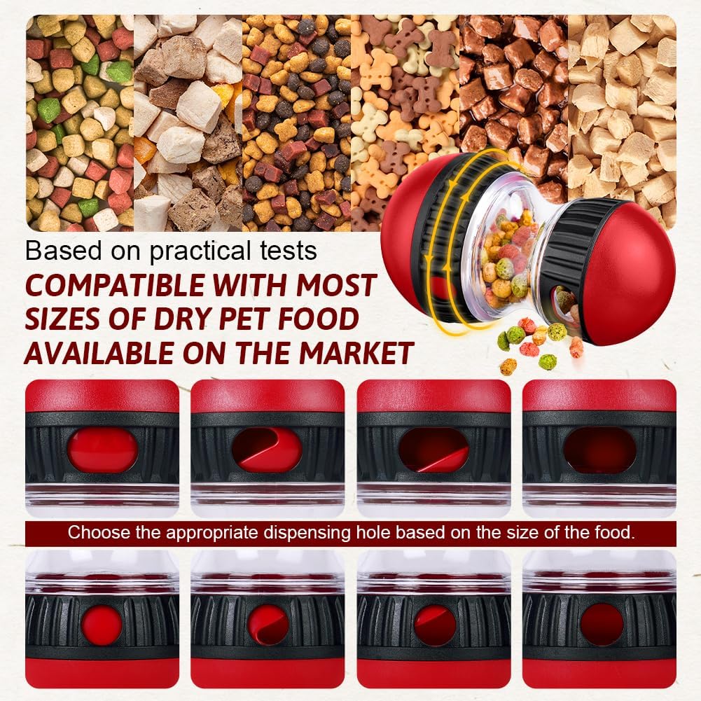OSDUE Dog Food Puzzle Toys, Interactive Treat Dispensing Dog Toys, Adjustable Slow Feeder Ball to Keep Them Busy and Mentally Stimulated, Great for Large/Small Aggressive Chewers Dog Breeds Pet Gifts