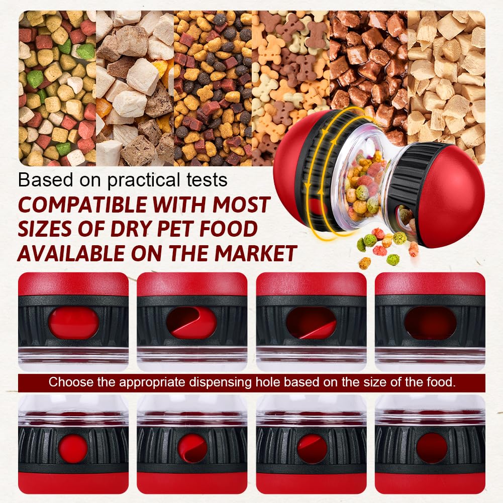 OSDUE Dog Food Puzzle Toys, Interactive Treat Dispensing Dog Toys, Adjustable Slow Feeder Ball to Keep Them Busy and Mentally Stimulated, Great for Large/Small Aggressive Chewers Dog Breeds Pet Gifts