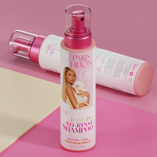 Paris Hilton Pet Iconic Sweet Pea & Vanilla Scent No-Rinse Dog Shampoo, Waterless Dog Wash, Hypoallergenic, 280ml – Quick Clean for Dogs, Easy Grooming, No Rinse Needed